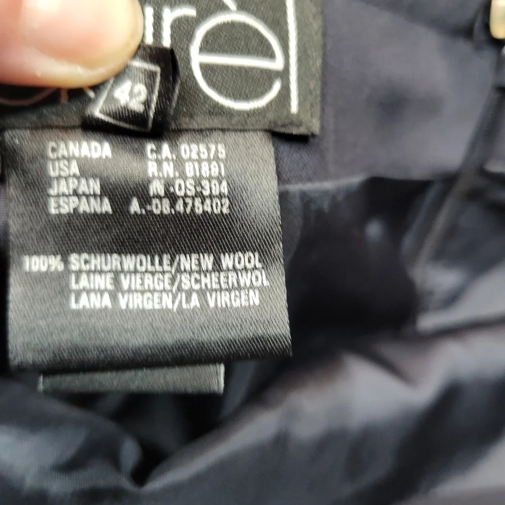 Laurel by Escada Navy Blue Wool Pencil Skirt